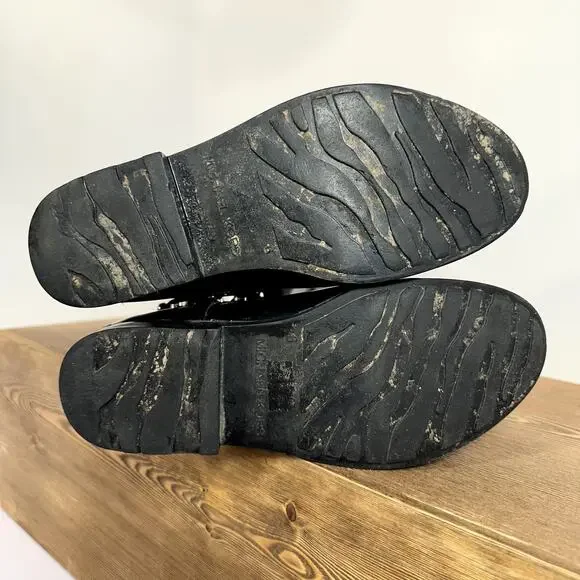 Michael Kors Fulton Harness Rain Boots Womens 6 Waterproof Logo Glossy Classic - Picture 10 of 11